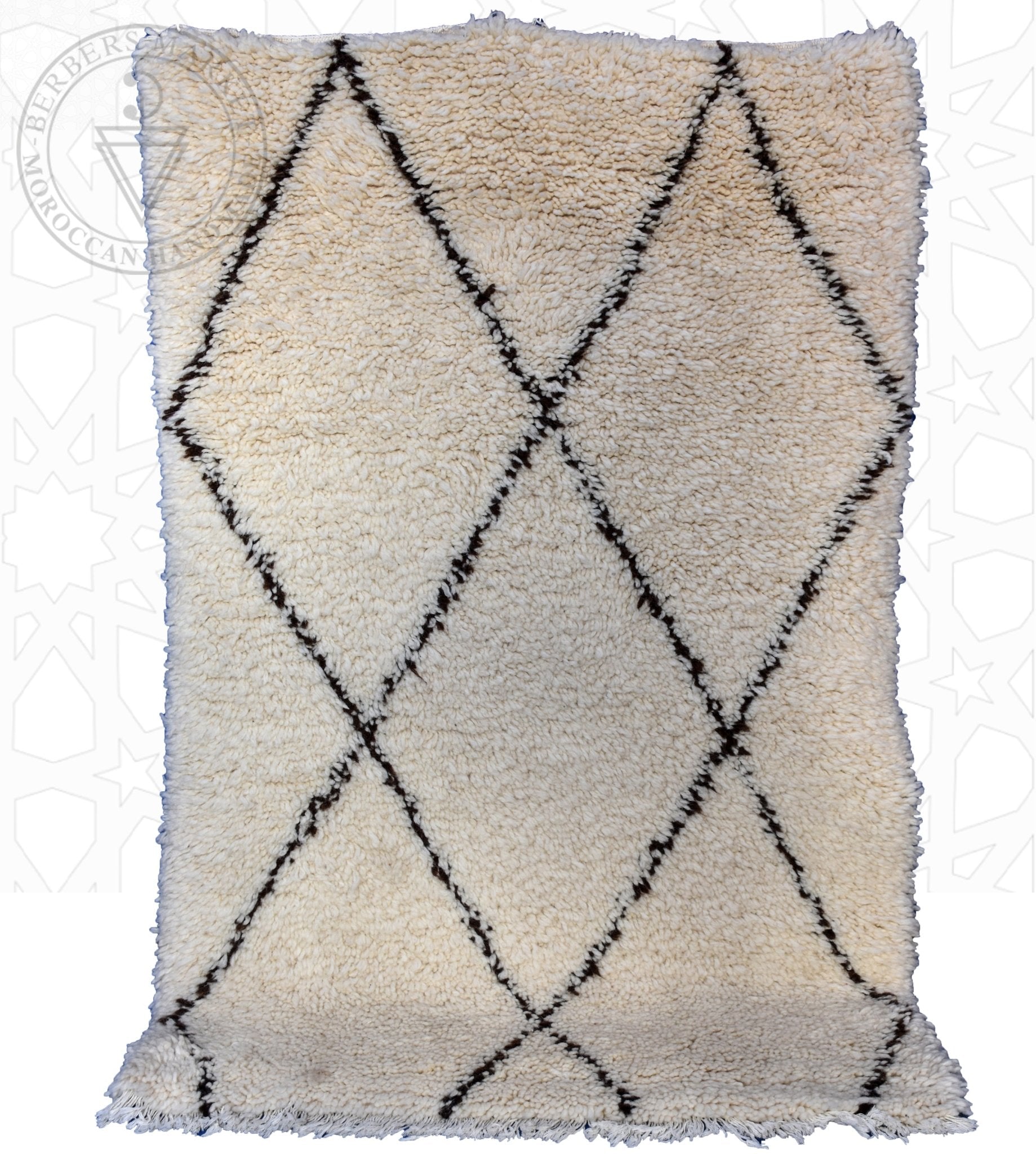 Beni ourain moroccan rug, size: 5 x 6.4 ft, 150 x 195 cm