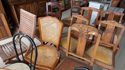 old chairs in thrift shop