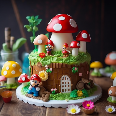 Mario Themed Bento Cakes