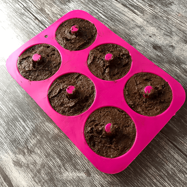 Keto Chocolate Donuts in donut tray