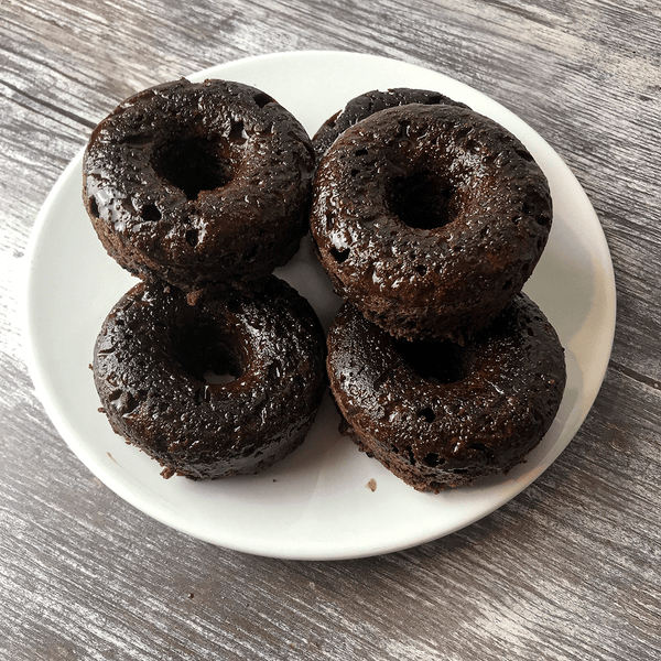 Keto Chocolate Donuts on a plate