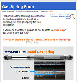 Stabilus Gas Spring Replacement