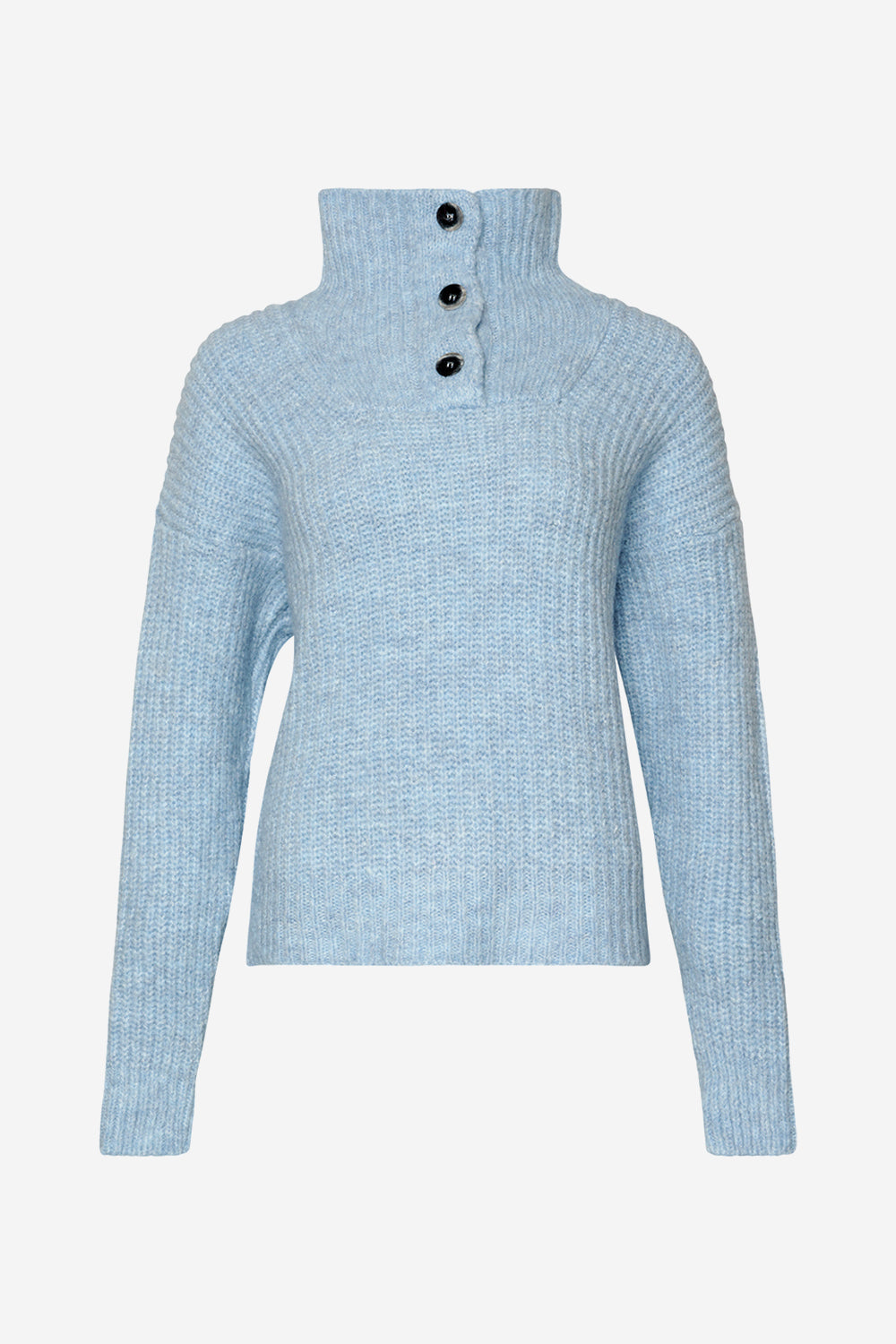 Charlotte Knit Blouse Blue Melange