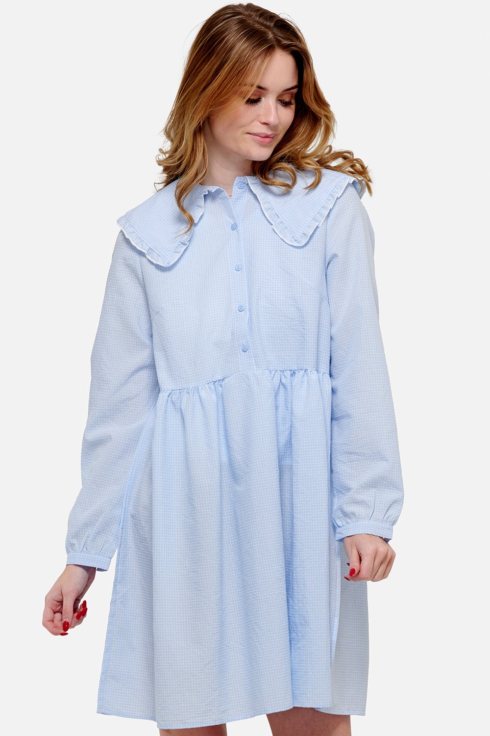 Dania Dress Cotton Blue/white Checks