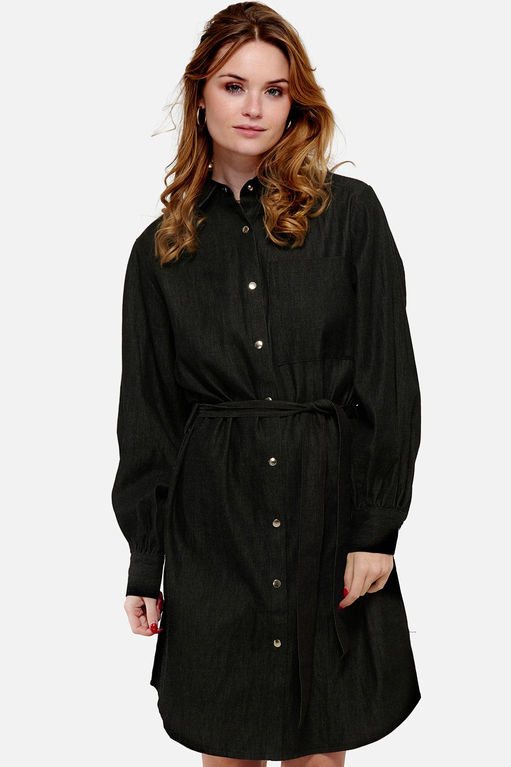 Anika Shirt Dress Denim Black Denim