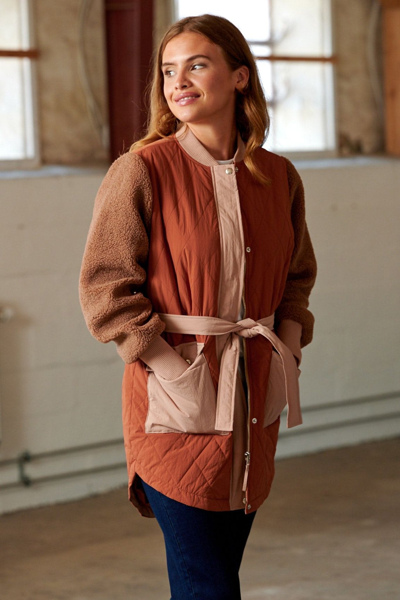 Esme Pile Jacket Terracotta Mix