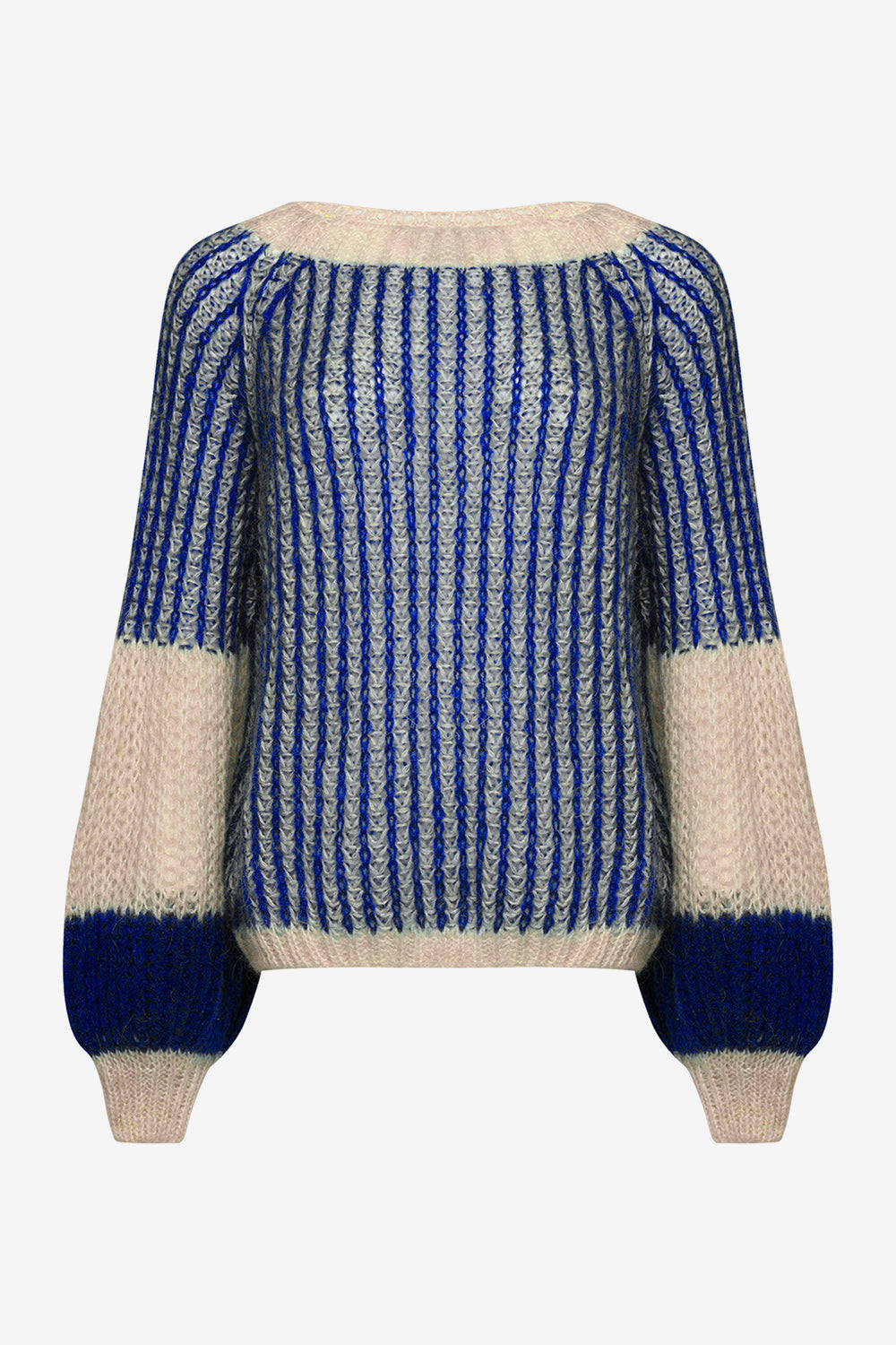 Liana Knit Sweater Cream/Cobalt Blue