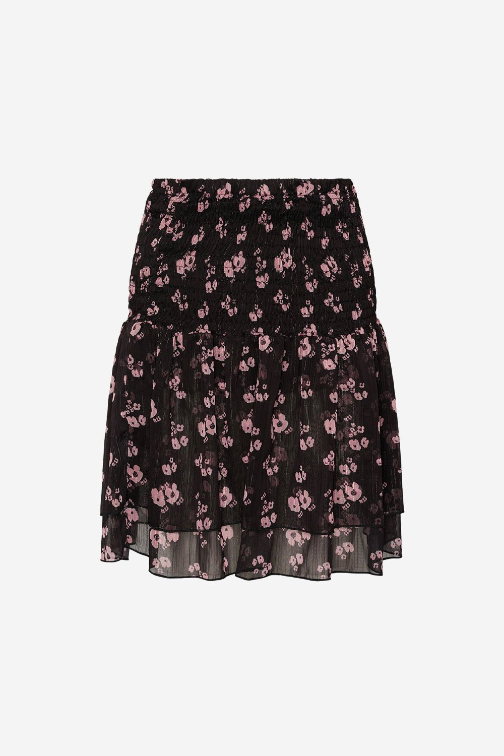 Vaja Lurex Skirt Black Flower