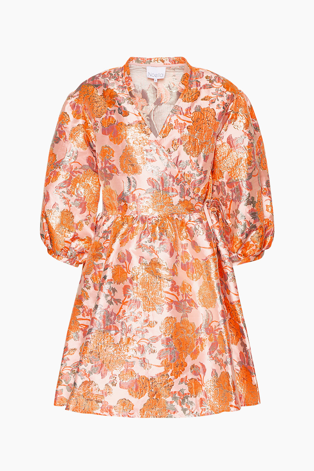 Aya Wrap Dress Orange Mix