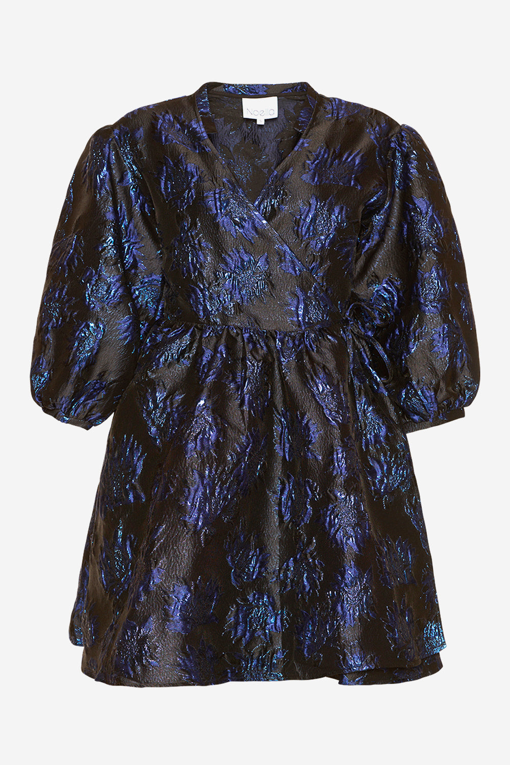 Aya Wrap Dress Black/royal Blue