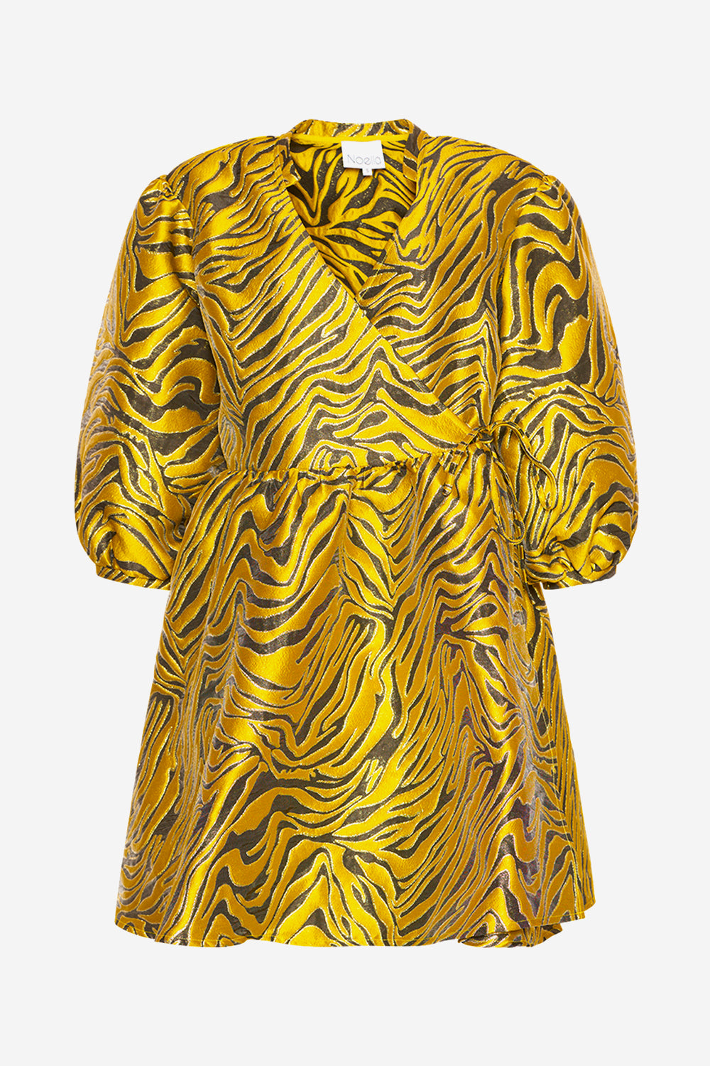 Aya Wrap Dress Black/Yellow Mix