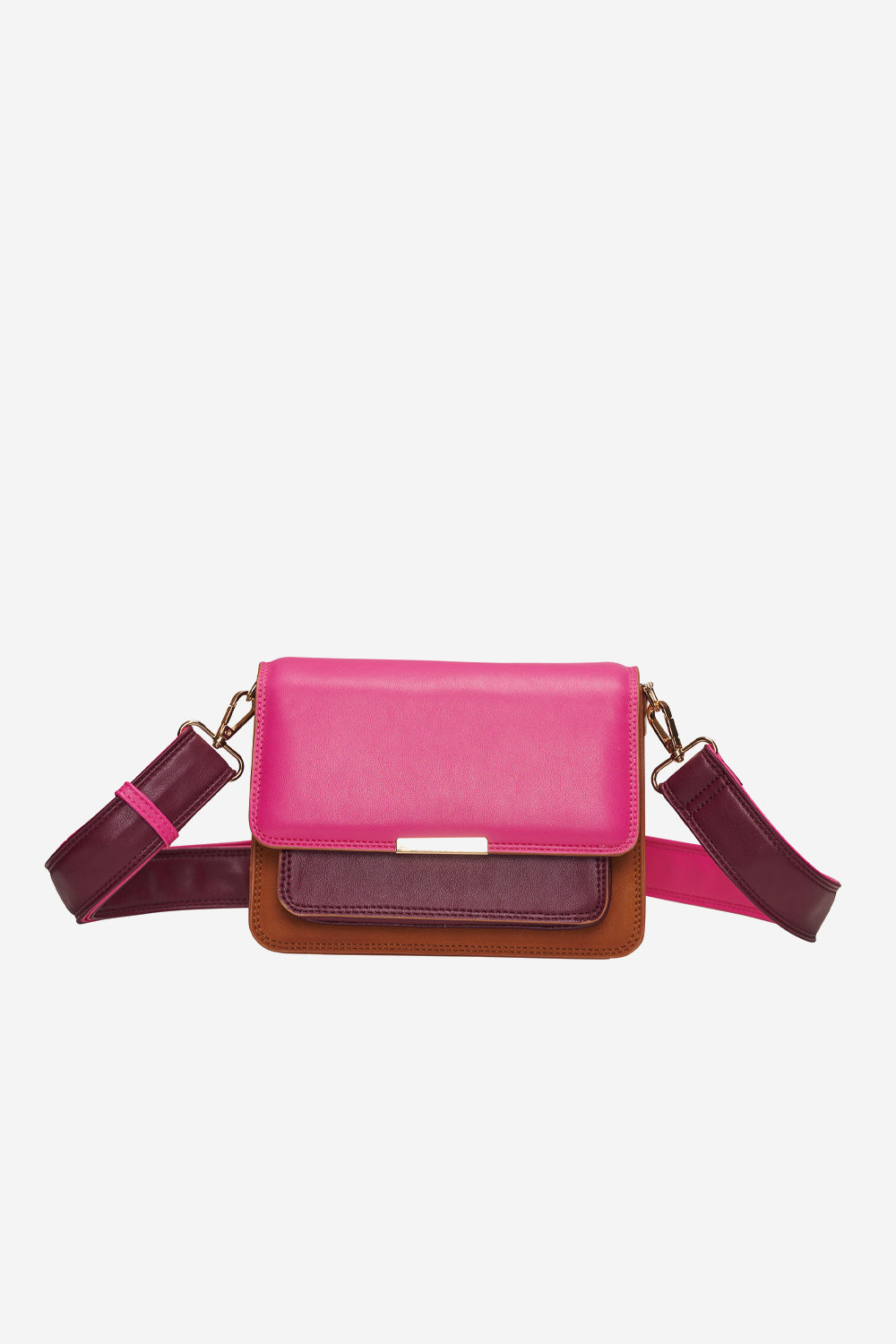 Bella Bag Deep Pink/Tan/Burgundy