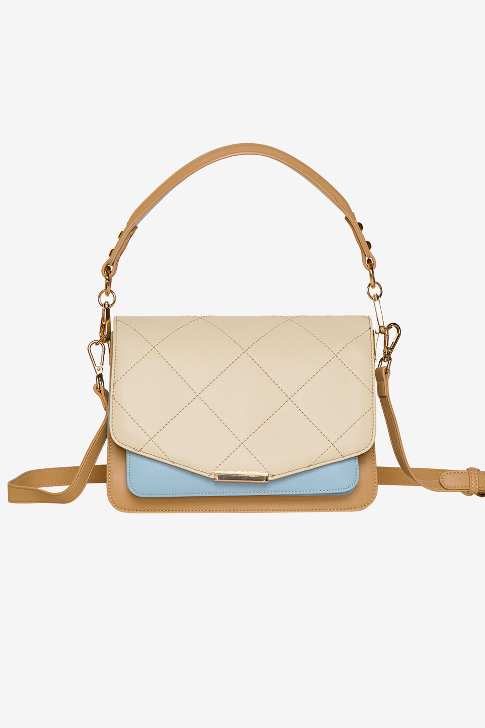 Blanca Multi Compartment Bag Offwhite/Lightblue/Camel