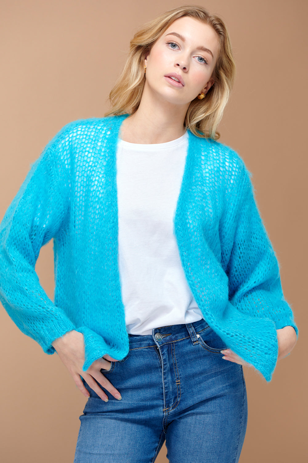 Delta Cardigan Turquoise