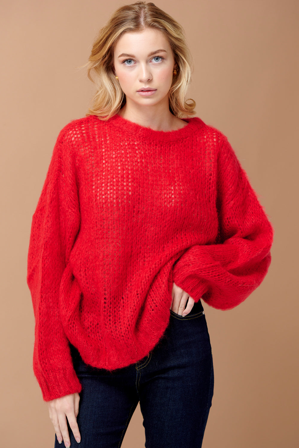 Delta Knit Sweater Poppy Red