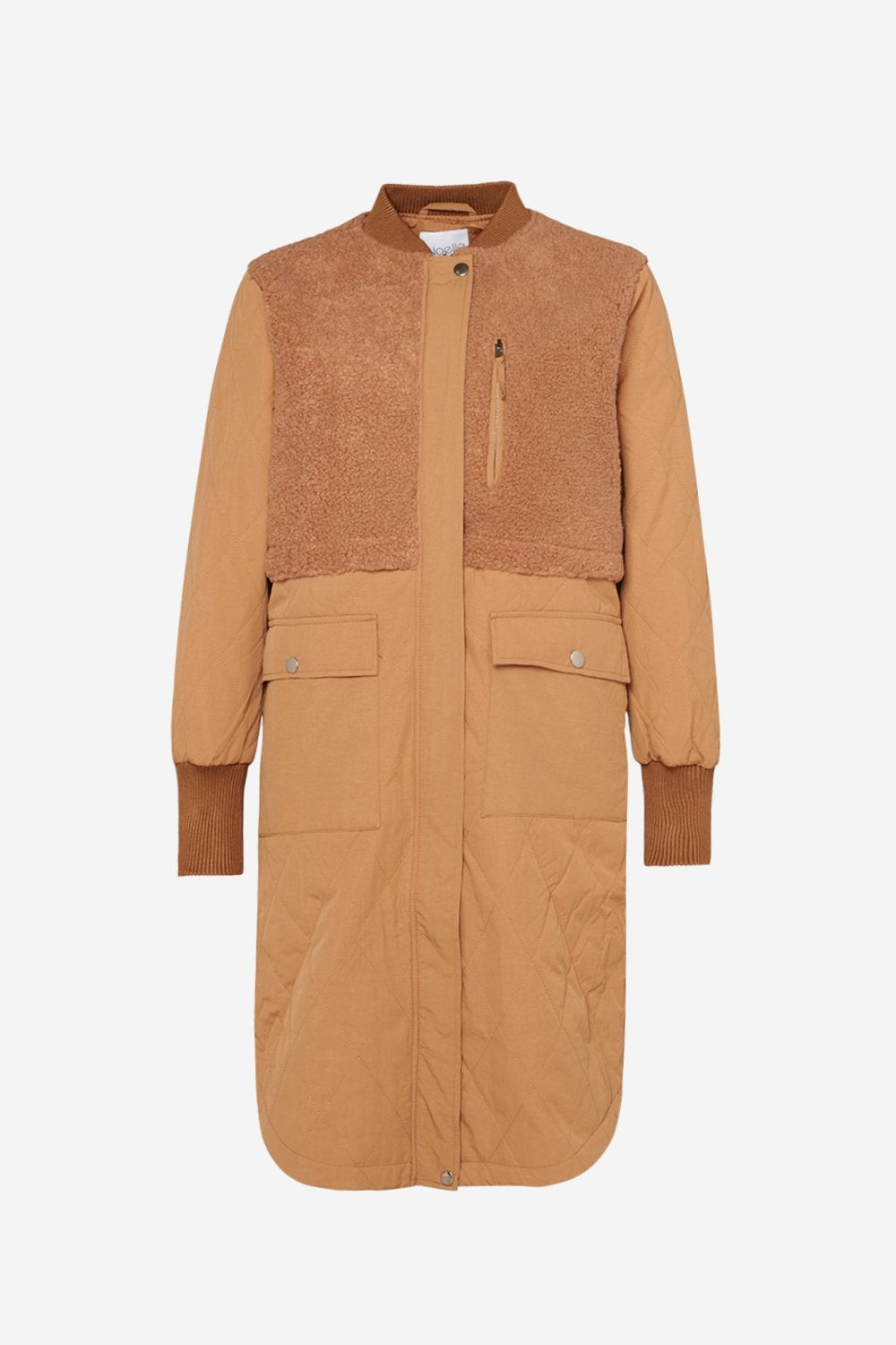 Etta Pile Coat Solid Camel