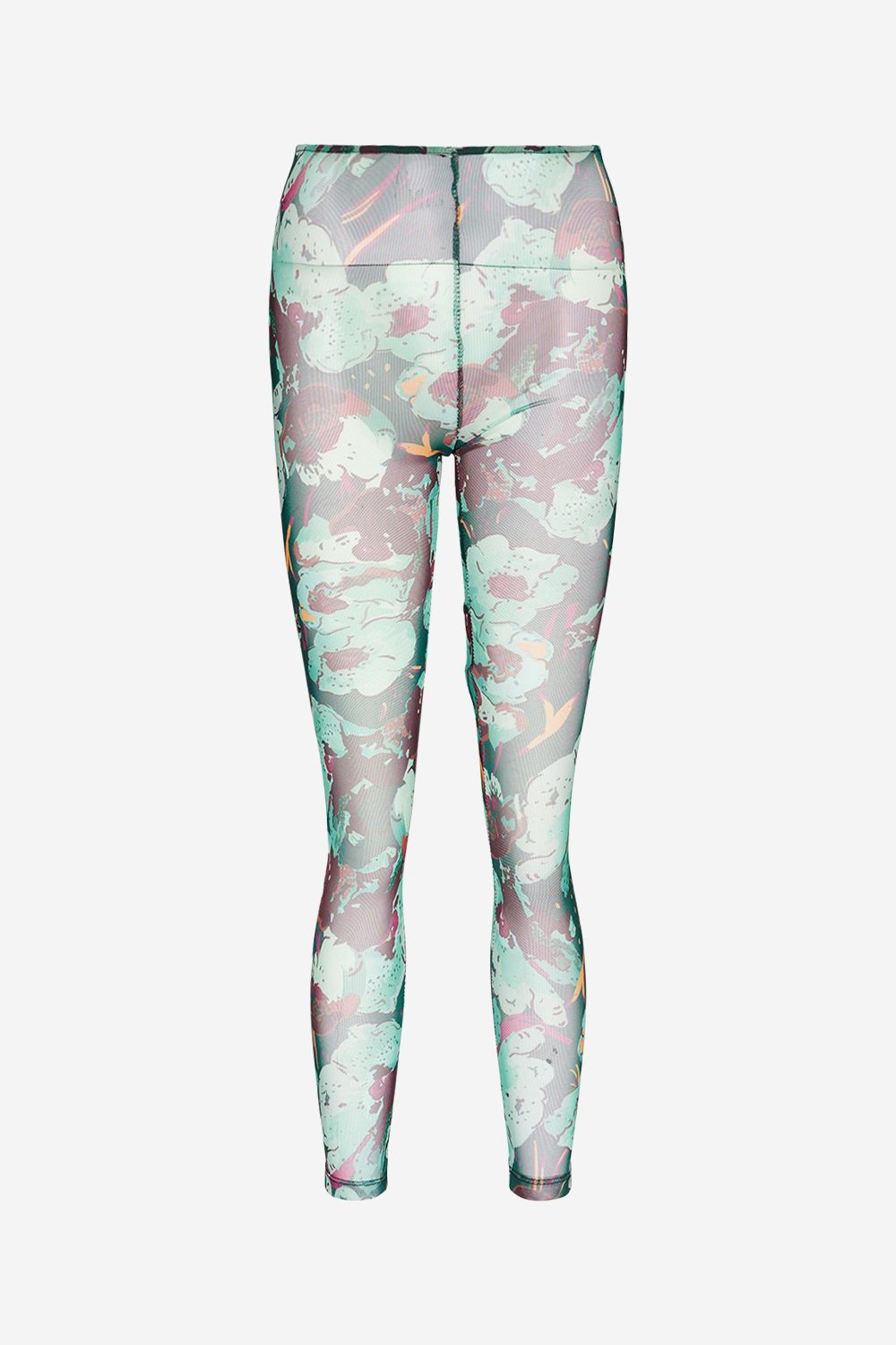 Evi Mesh Leggings Green Flower