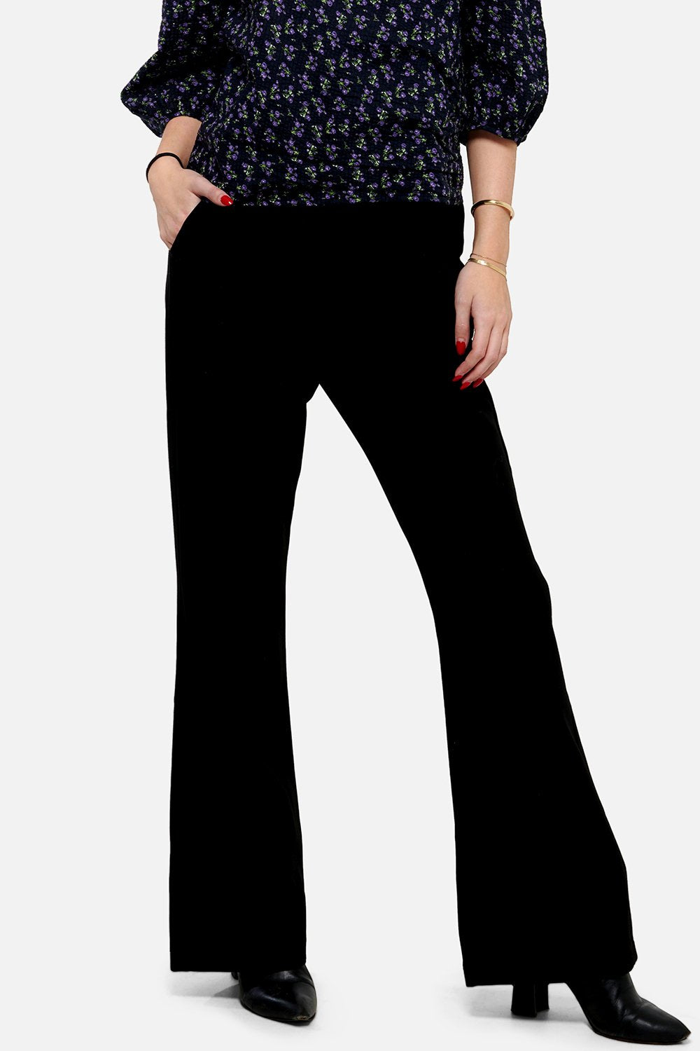 Fanny Flare Pants Polyester Black