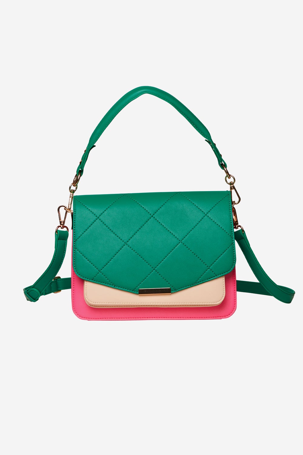 Blanca Multi Compartment Bag Green/Pink/Nude