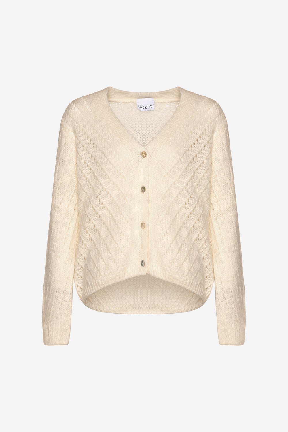 Ira Hole Knit Cardigan Cream