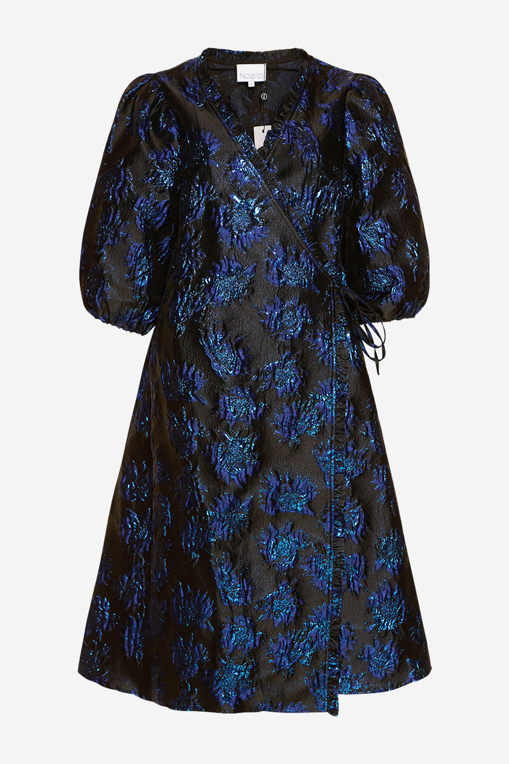 Jessa Wrap Dress Black/royal Blue