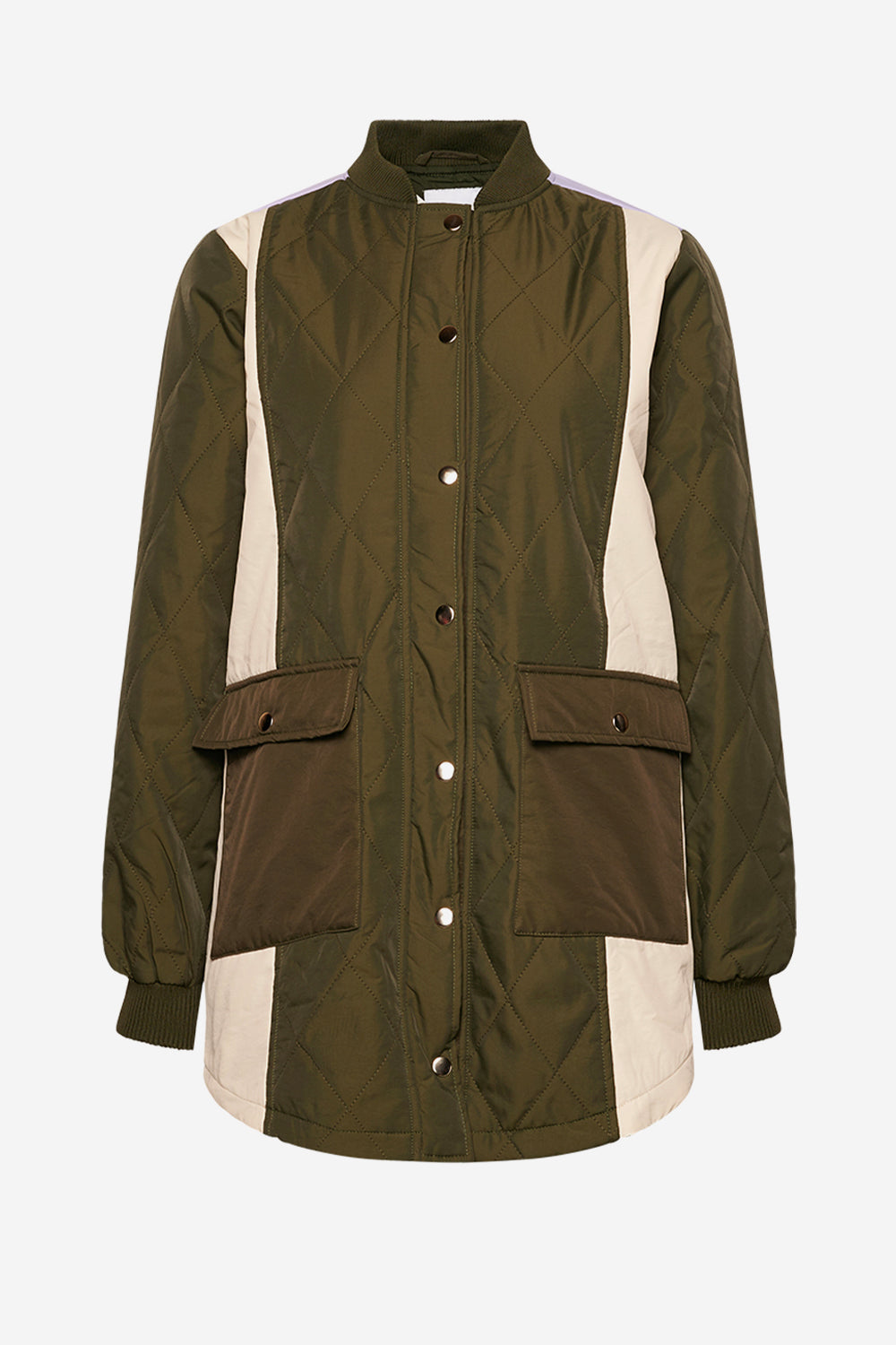 Kumi Quilt Jacket Contrast Army