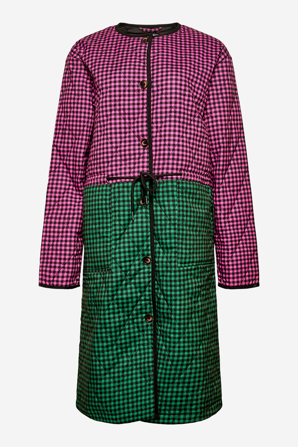 Lena Quilt Jacket Pink/green Check Mix