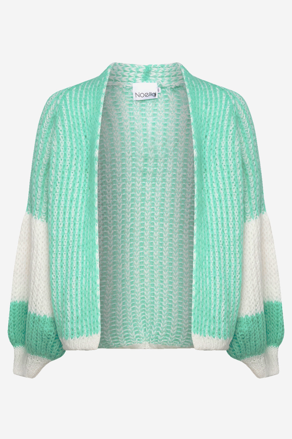 Liana Knit Cardigan Mint/White