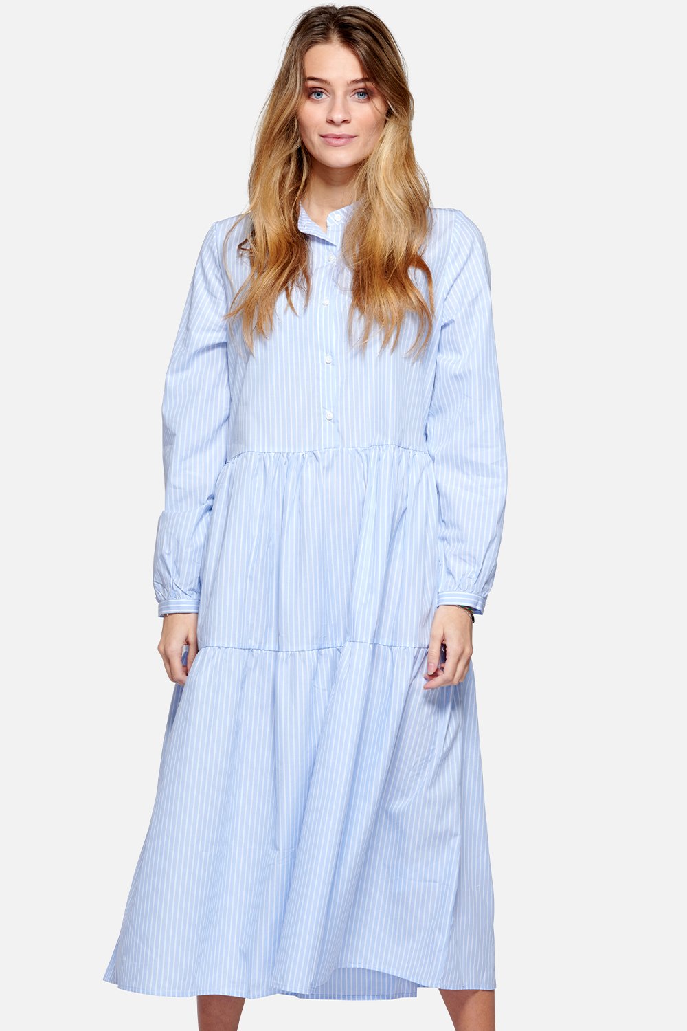 Lipe Long Dress Cotton Blue Stripe