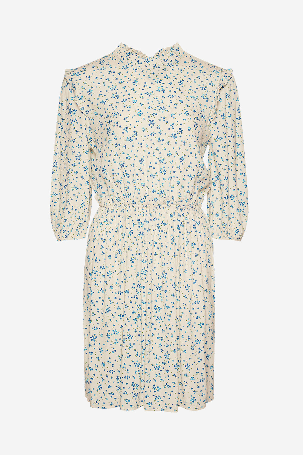 Maxima Dress Cream/blue flower