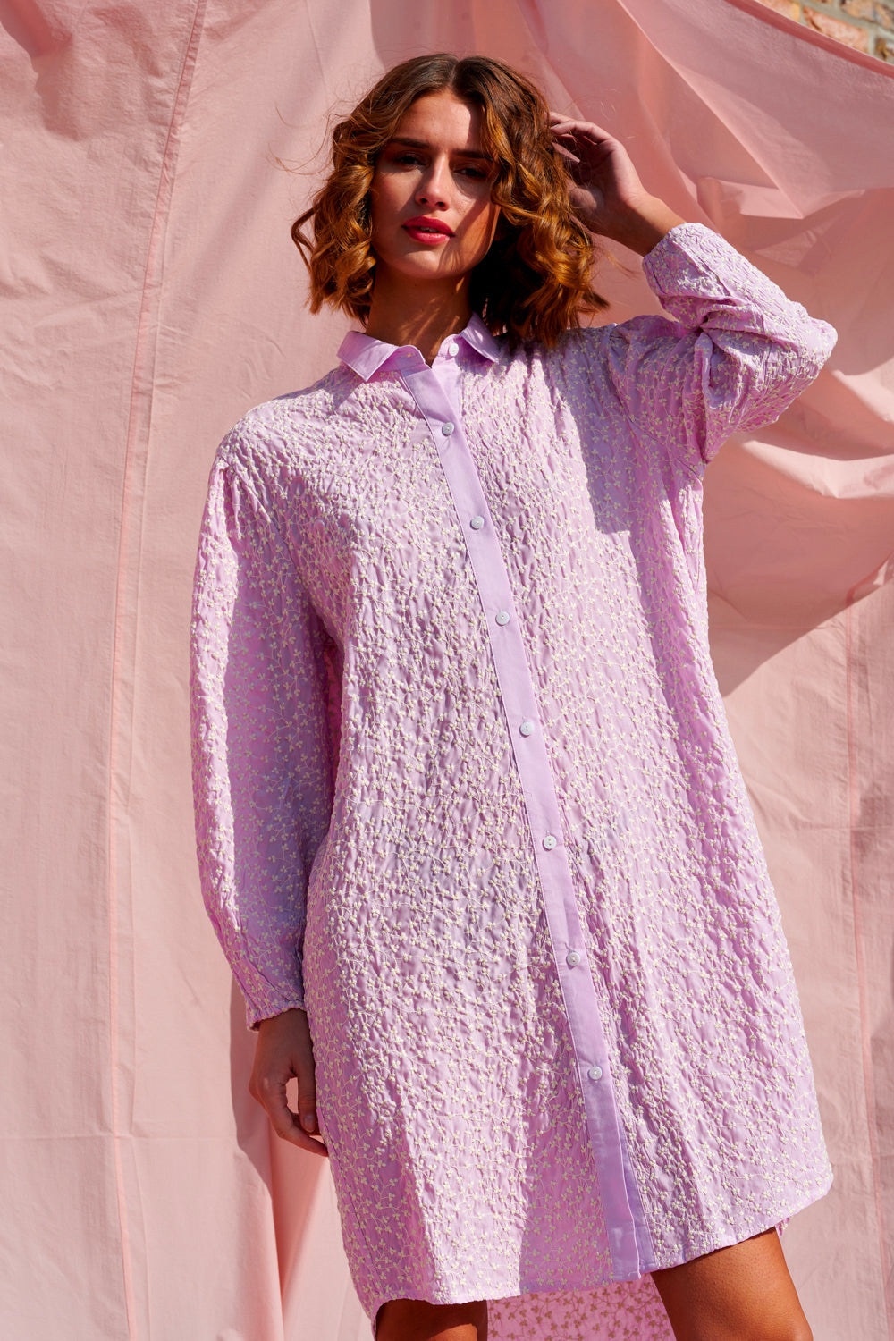 Norah Shirt Dress Lavender