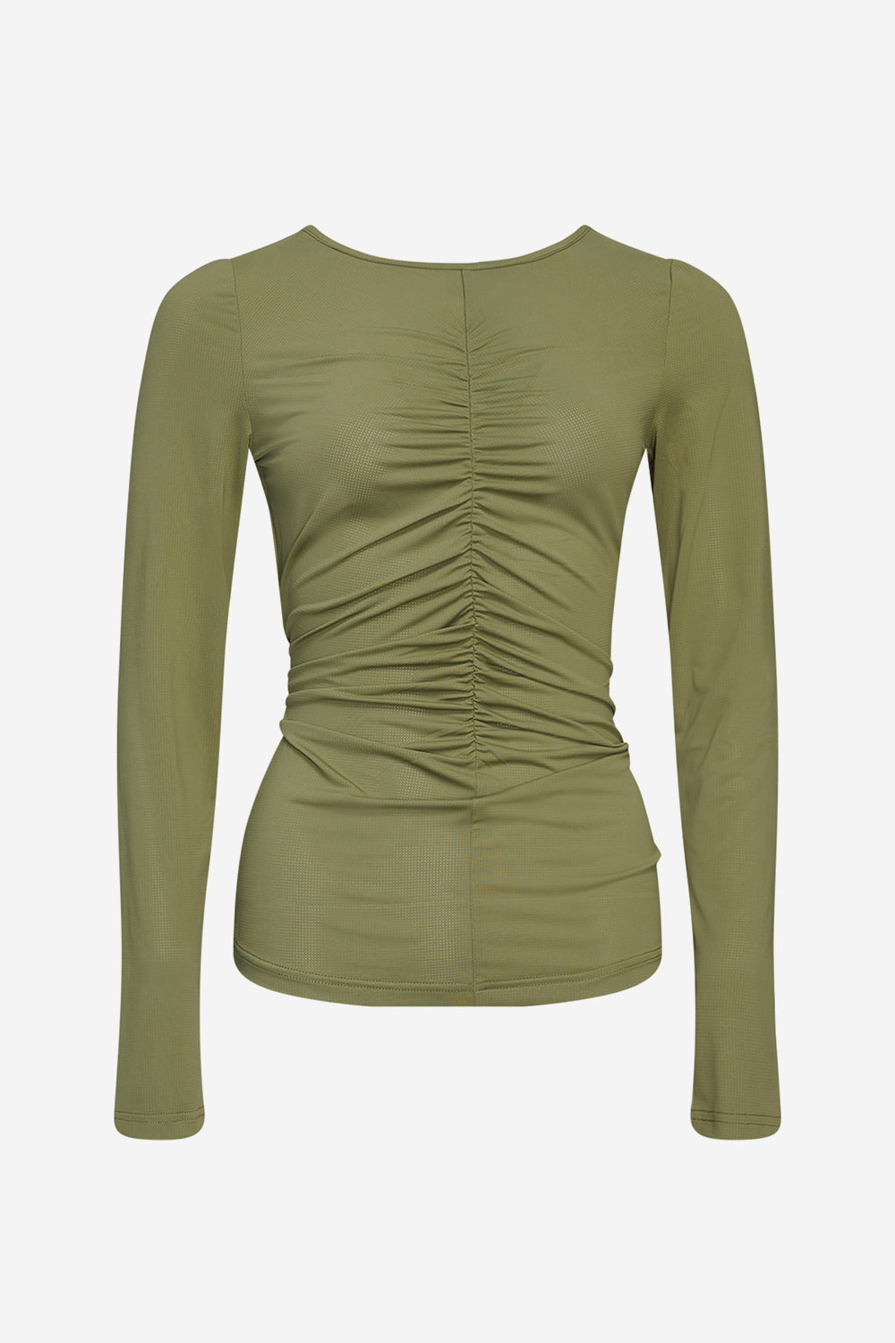 River Lg Sleeve Blouse Army