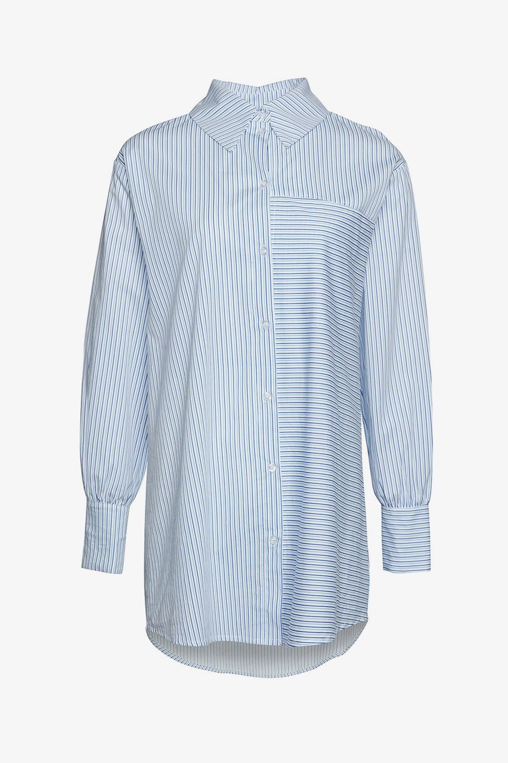 Shelly Shirt Cotton Poplin Lightblue / Blue Stripes