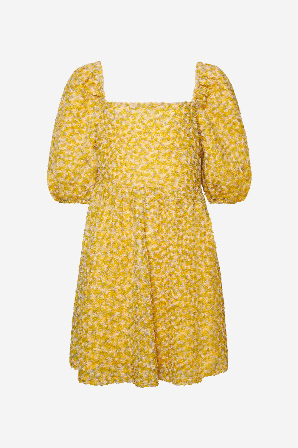 Sofie Puff sl. Dress Yellow Mix