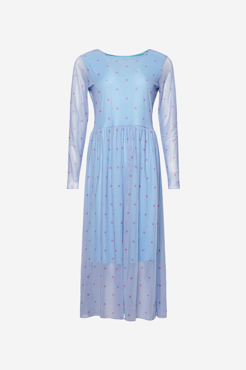 Solay Frill edge lg.sl. Dress Blue Lilac mix