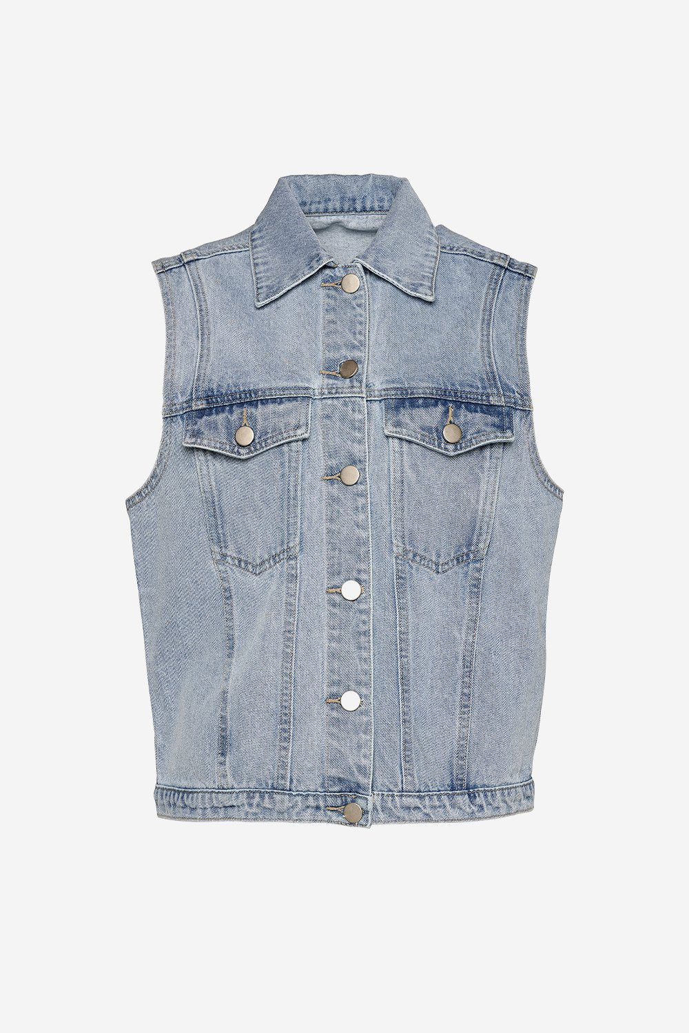 Sunday Vest Denim Bleached Blue