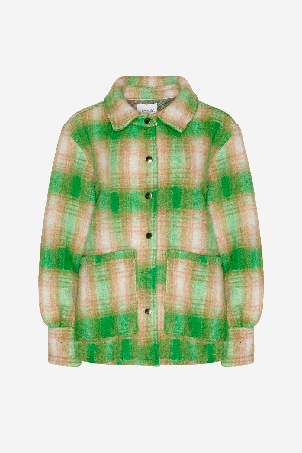 Viksa Brushed Jacket Wool Clear Green Checks