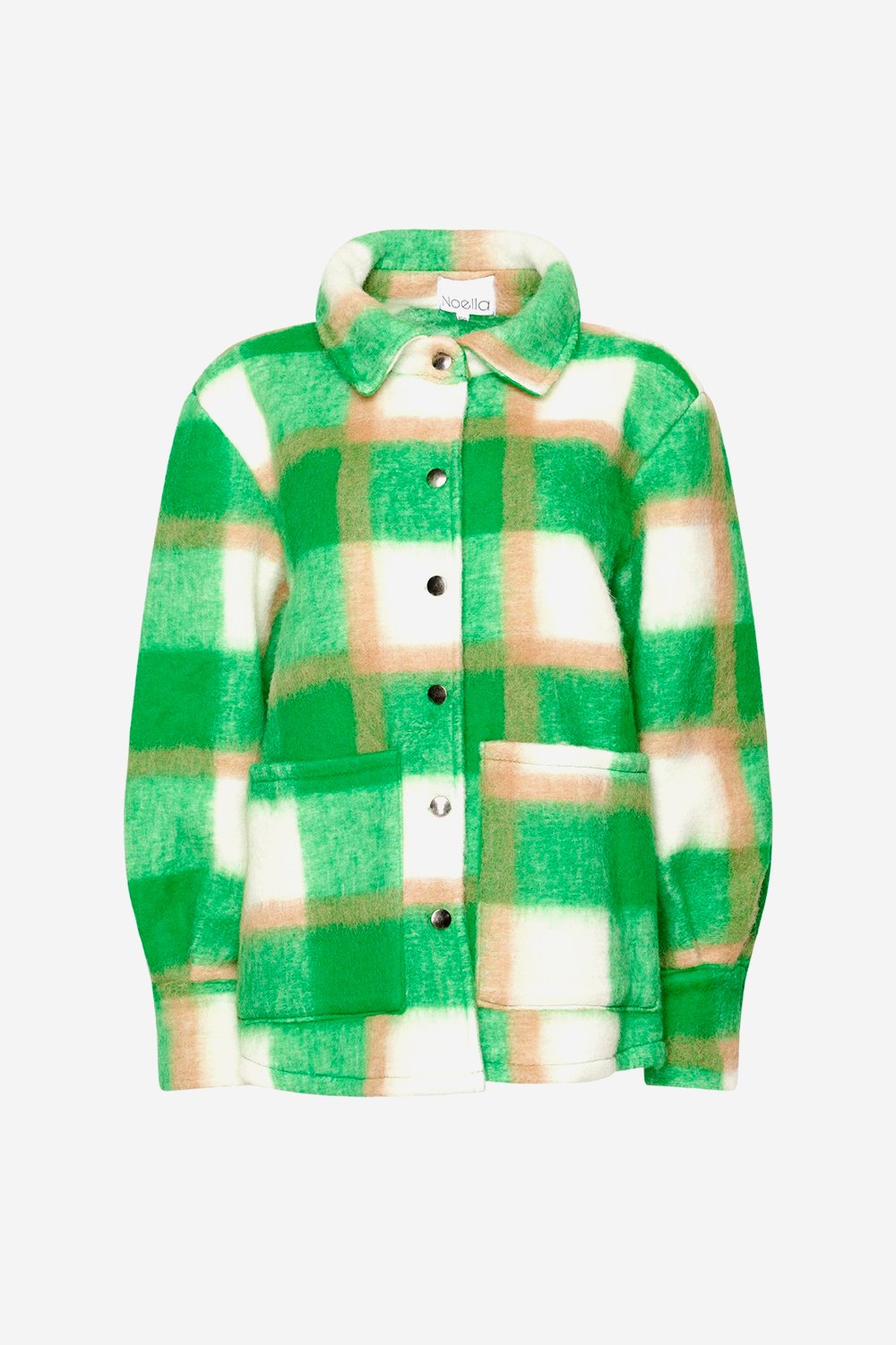 Viksa Brushed Jacket Wool Green/white Checks