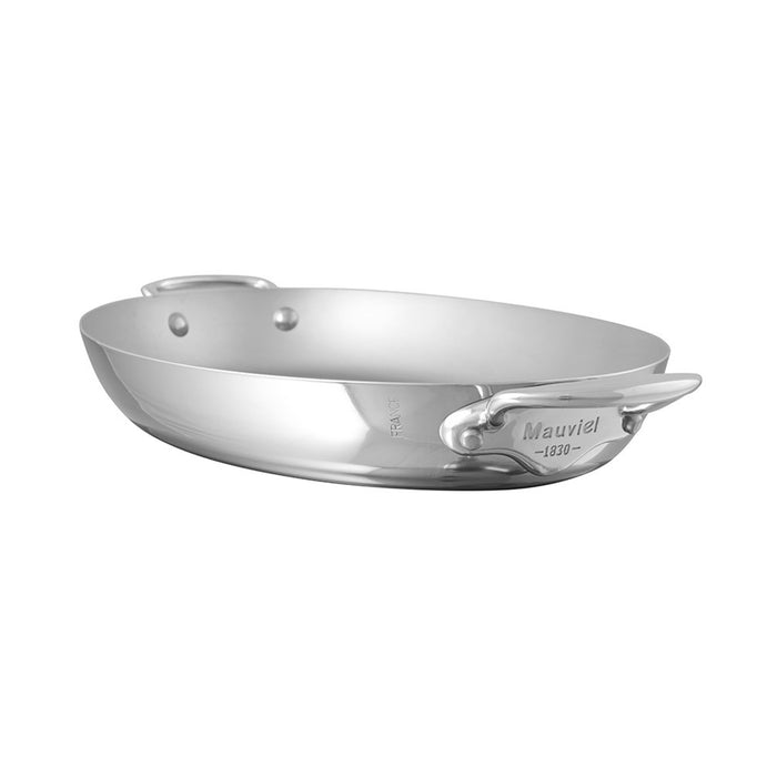 Mauviel M'Cook Stainless Steel Oval Pan, 13.7-Inches