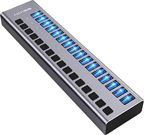 Powered USB Hub - ACASIS 10 Ports 48W USB 3.0 Data Hub - with Individual  OnOff Switches and 12V4A Power Adapter USB Hub 3.0 Splitter for Laptop, PC