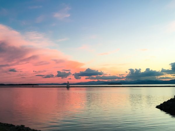 sunset over Lake Champlain
