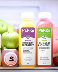 PERKii Probiotic Drinks in fridge