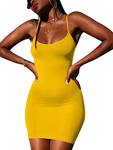 LCNBA Sexy Spaghetti Strap Tank Dress Basic Backless Bodycon Club Part –  FloraStore