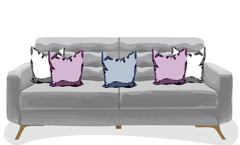 How to arrange cushions on a sofa - style 2