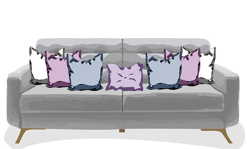 How to arrange cushions on a sofa - style 4