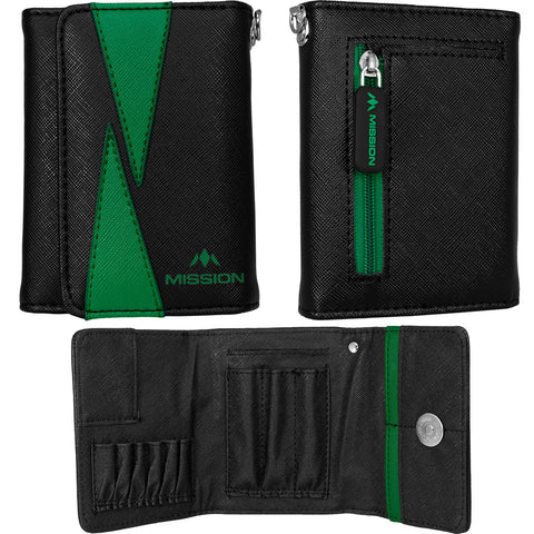 Designa Mission Sport 8 Darts Case, Slim Compact, Black Bar Wallet