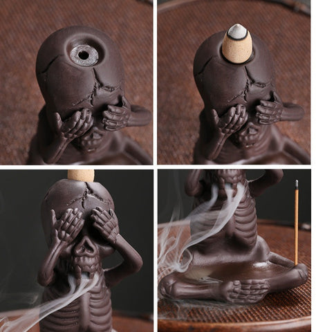 skeleton incense burner