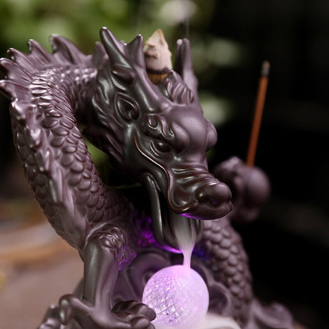dragon led incense burner holder