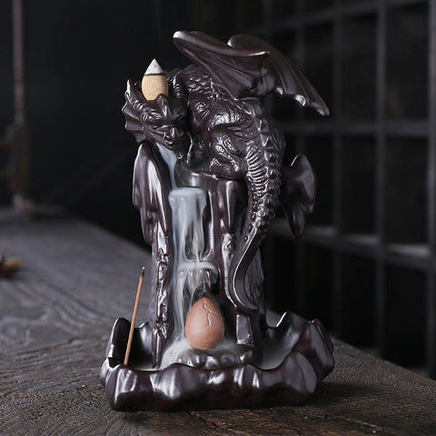 dragon waterfall incense burner