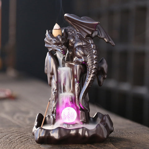 dragon led light incense burner